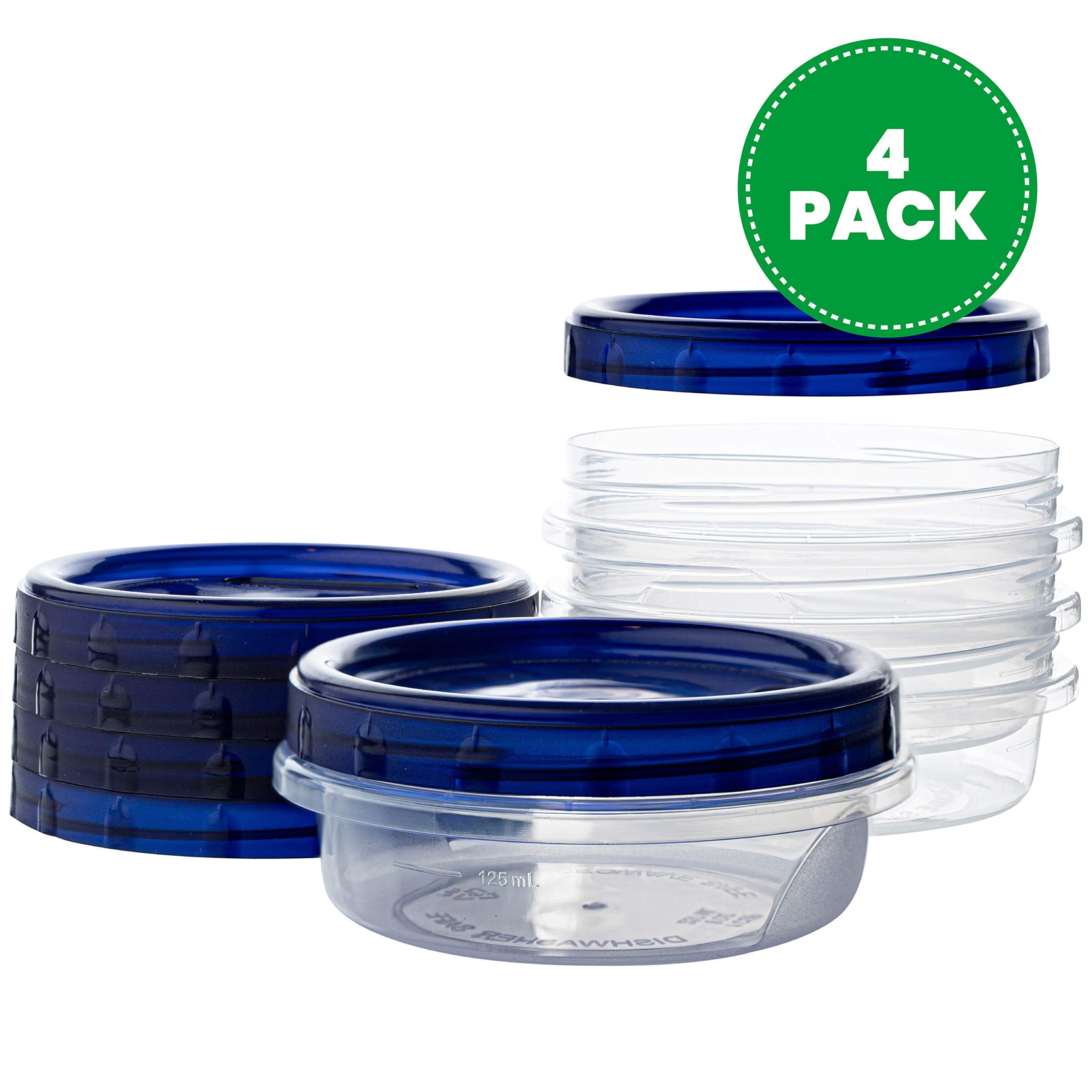 PLASTICPRO tapa azul twist, contenedor deli 8oz, mantiene los alimentos frescos en casa.