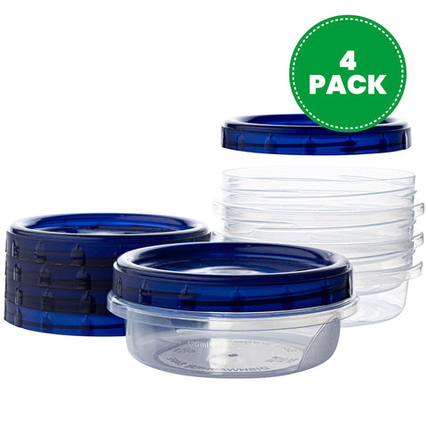 PLASTICPRO tapa azul twist, contenedor deli 8oz, mantiene los alimentos frescos en casa.