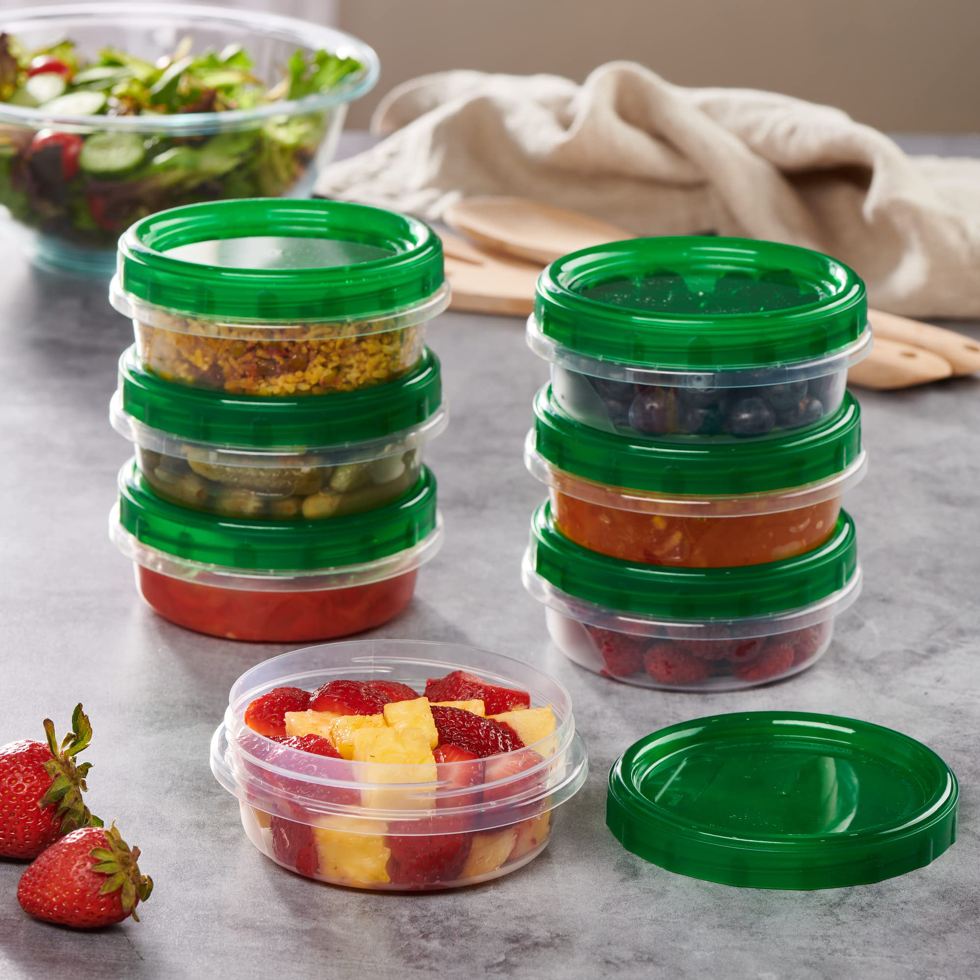 PLASTICPRO tapas verdes con giro ofrecen cierre hermético y práctico
