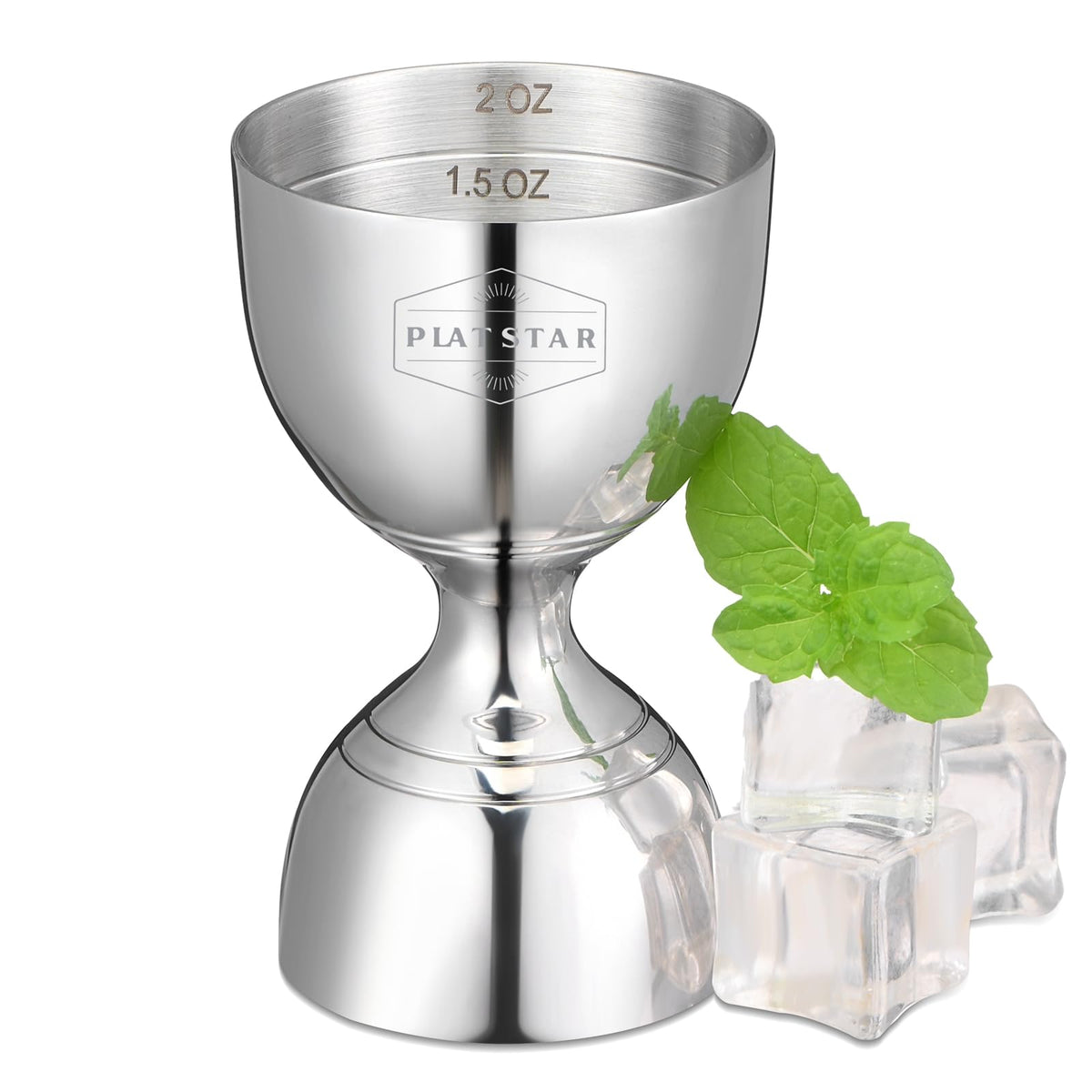 Plat Star medidor doble para cocteles con medidas interiores, precisión al mezclar