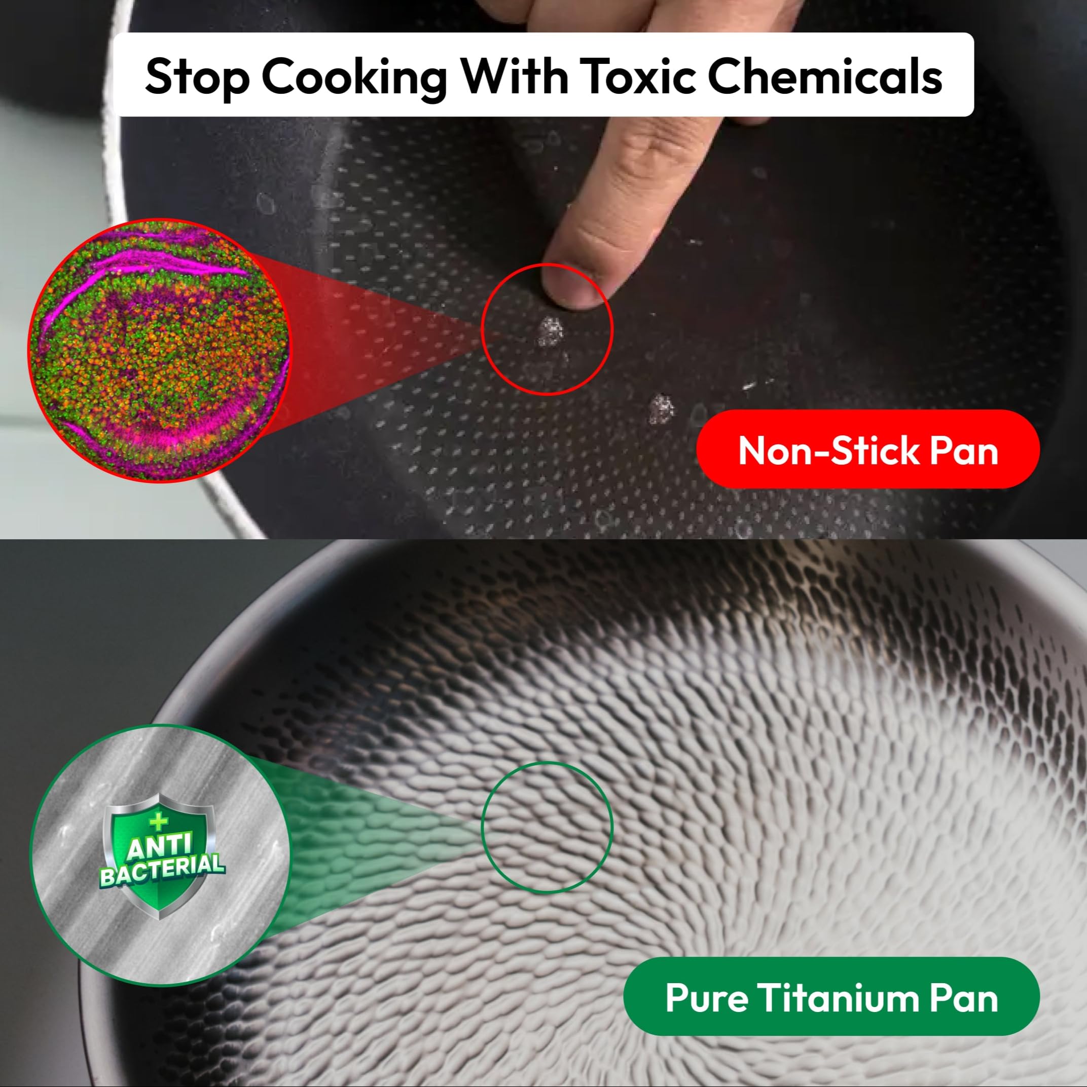 Sartén titanio 12 pulgadas Plateful resiste hasta 750°F para dorar carnes.