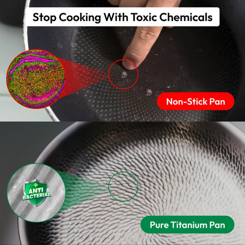Sartén titanio 12 pulgadas Plateful resiste hasta 750°F para dorar carnes.