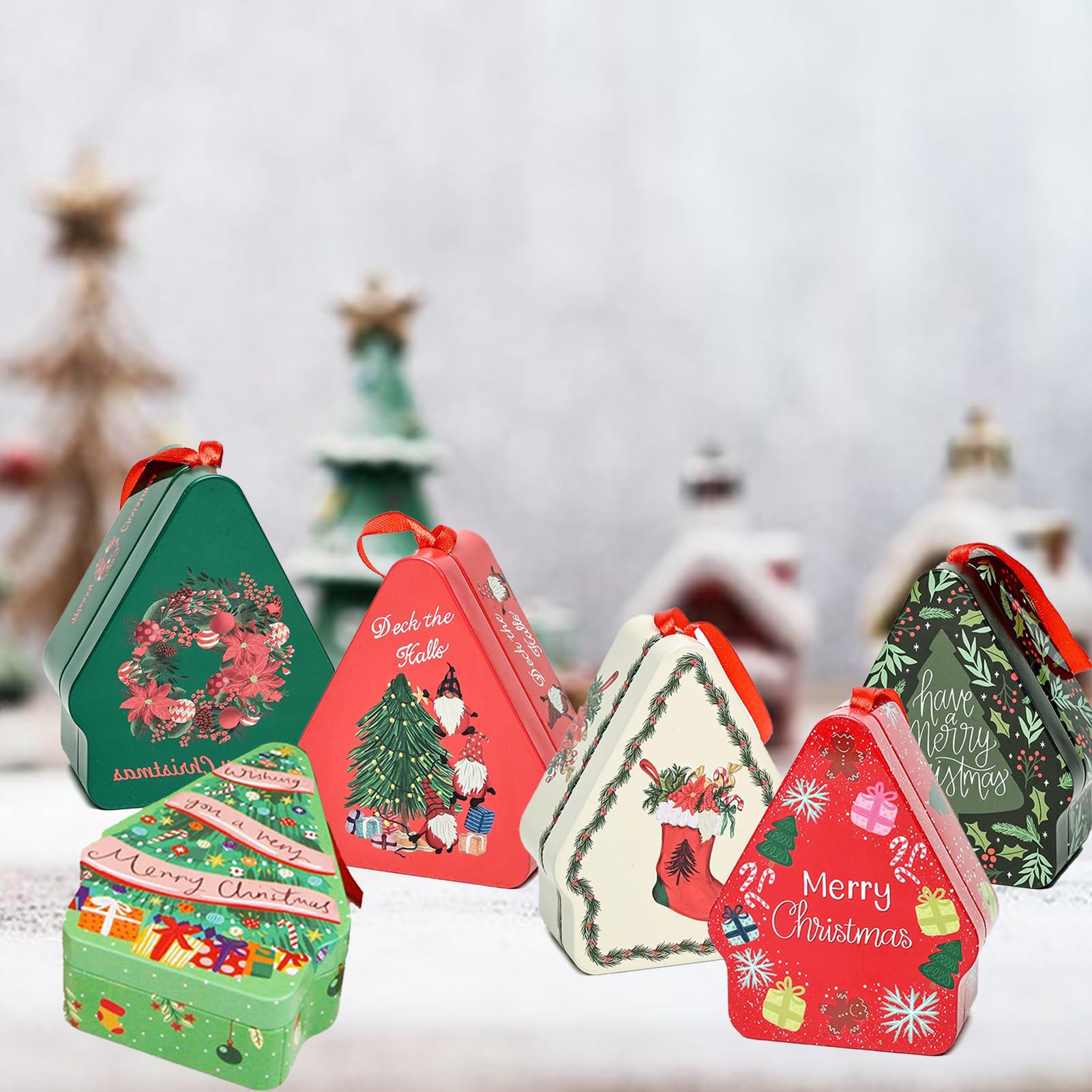 Plcnn contenedores para regalo navidad con tapas herméticas