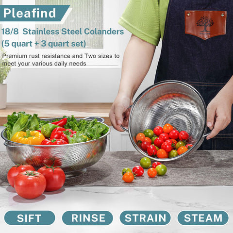 Pleafind para cocina diaria: ideal para escurrir pasta y lavar bayas.