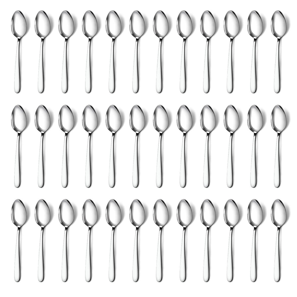 Pleafind Cucharas de té de 36 piezas en acero inoxidable para una mesa elegante