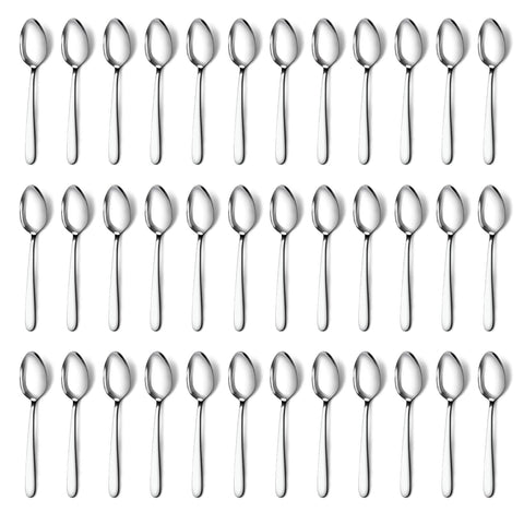 Pleafind Cucharas de té de 36 piezas en acero inoxidable para una mesa elegante