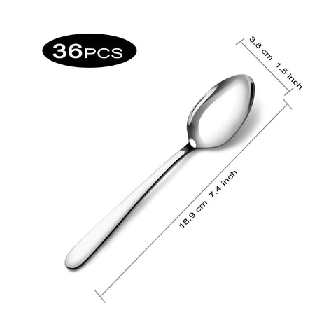 Pleafind: cucharas de acero inoxidable pulido espejo para mesa elegante.