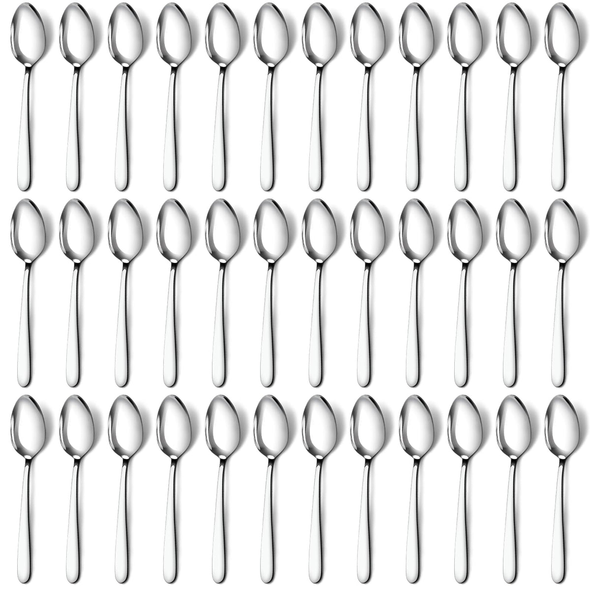 Pleafind: cucharas de cena, juego de 36 piezas, 7,4 pulgadas, uso diario.