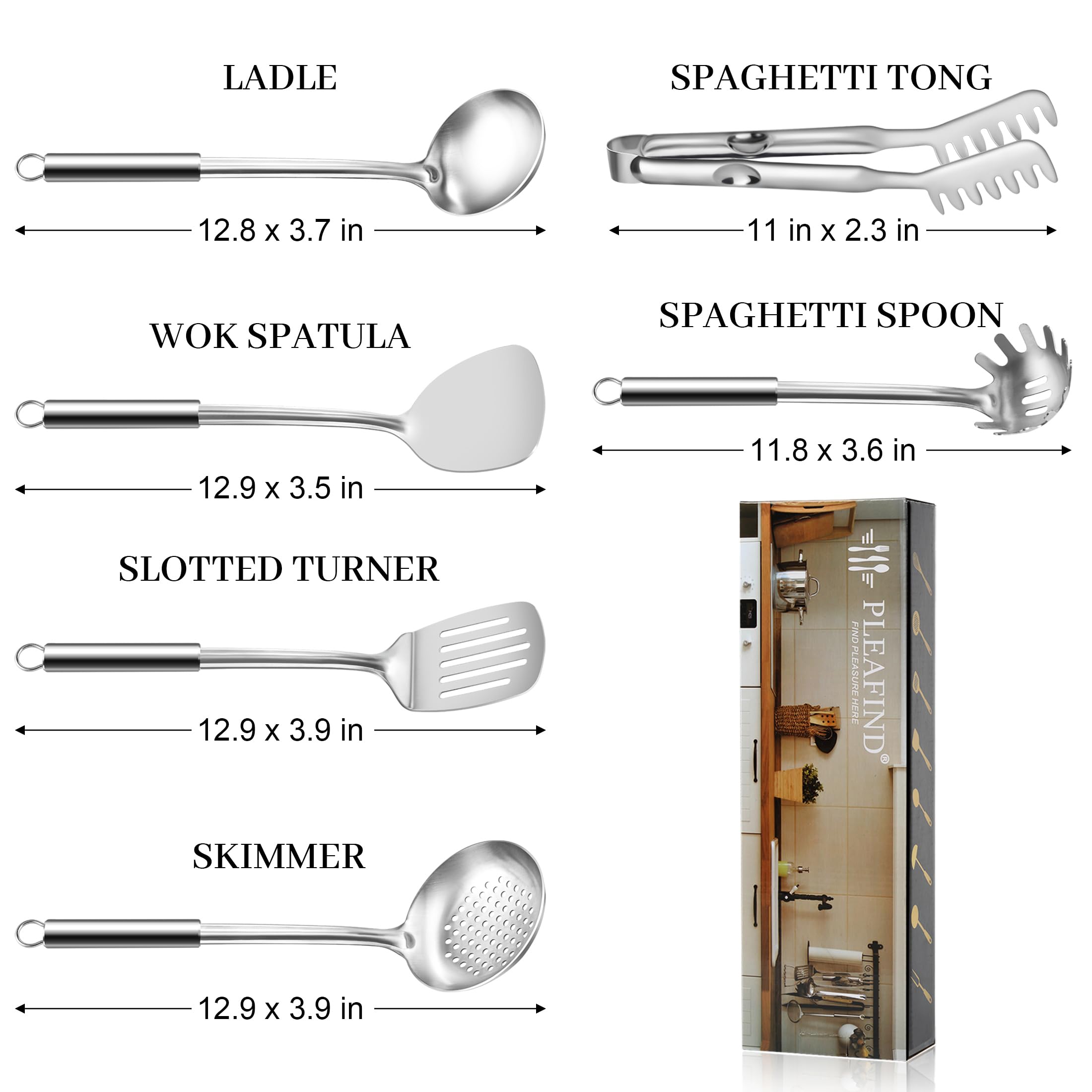 Pleafind Cuchara ranurada para colar y servir guisos