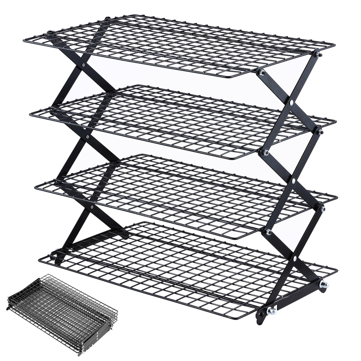 Pleafind Rejilla Enfriamiento 4 Niveles para enfriamiento rápido de galletas y pasteles