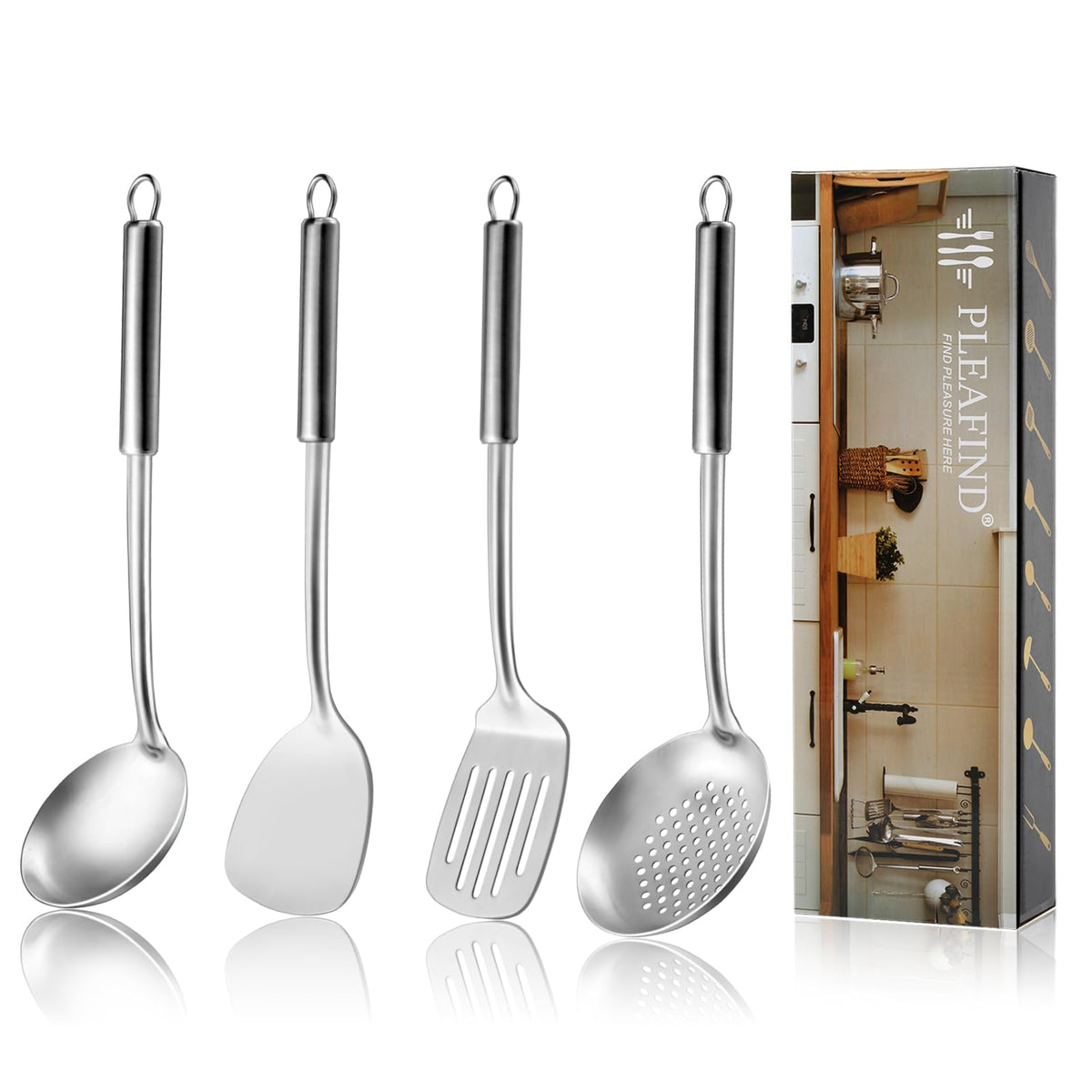 Pleafind cucharón para wok, utensilio duradero para caldos y salsas.