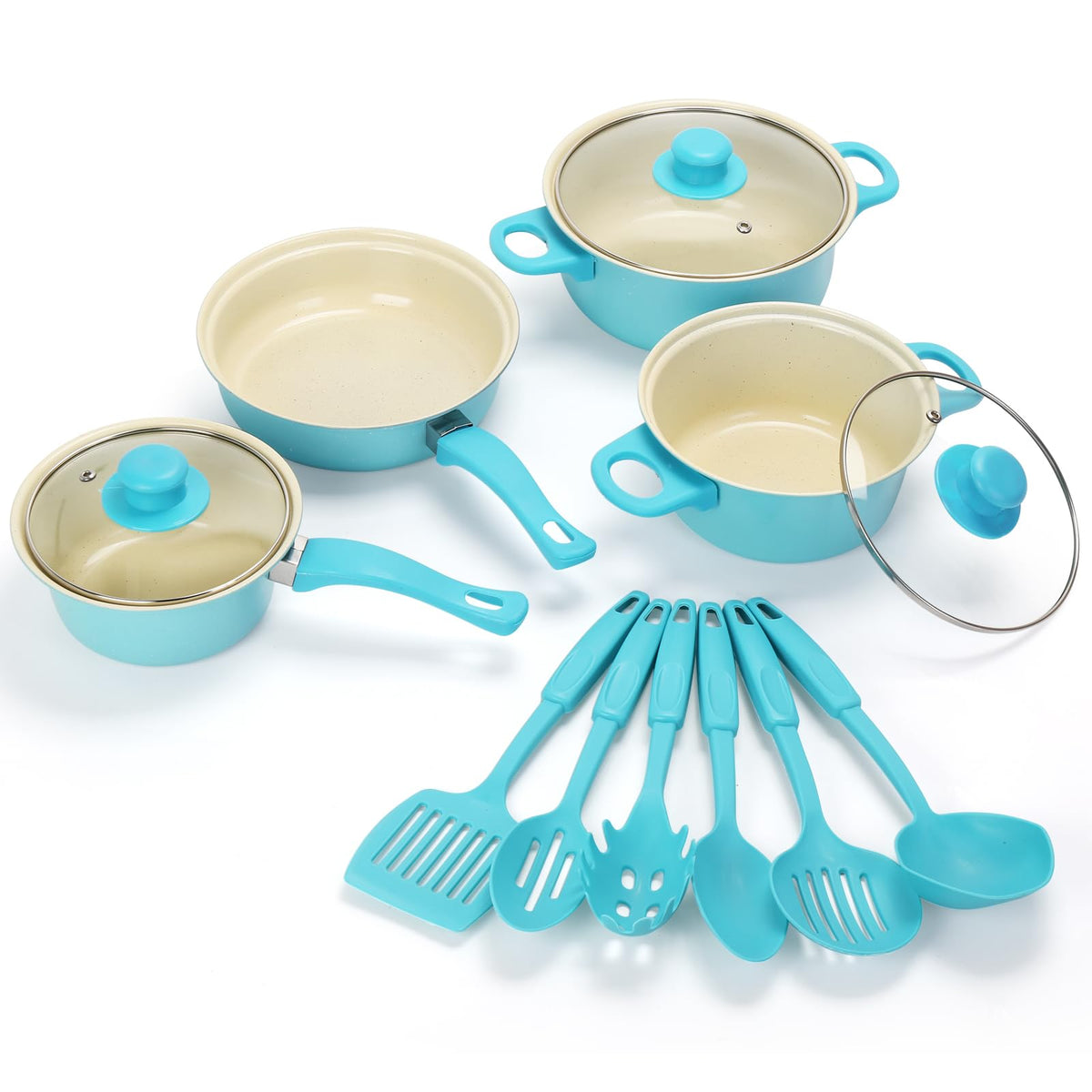 Conjunto Pleasthome de 13 piezas en azul, ideal para camping y viajes