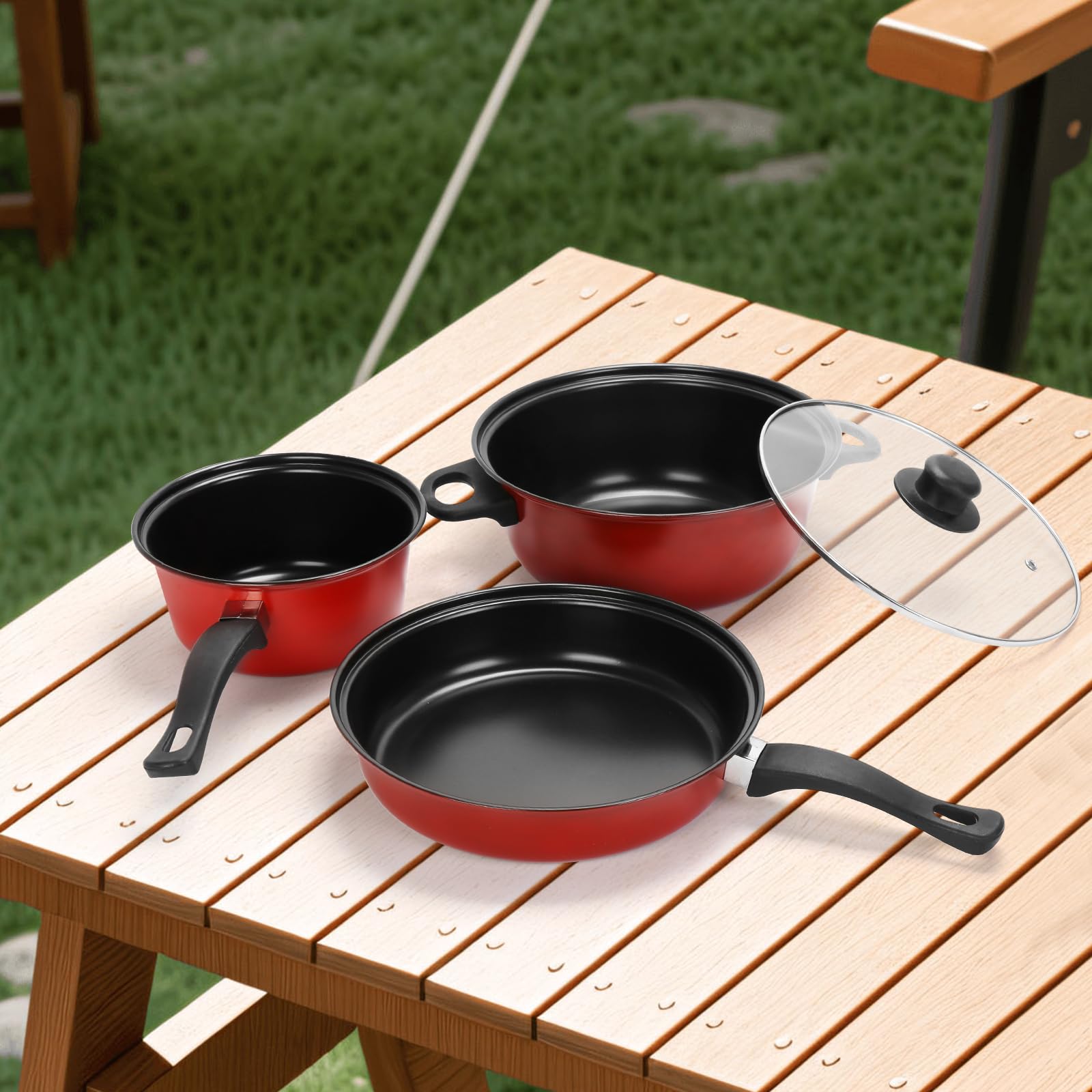 Pleasthome mangos cómodos ergonómicos, manejo seguro durante la cocción en exterior.