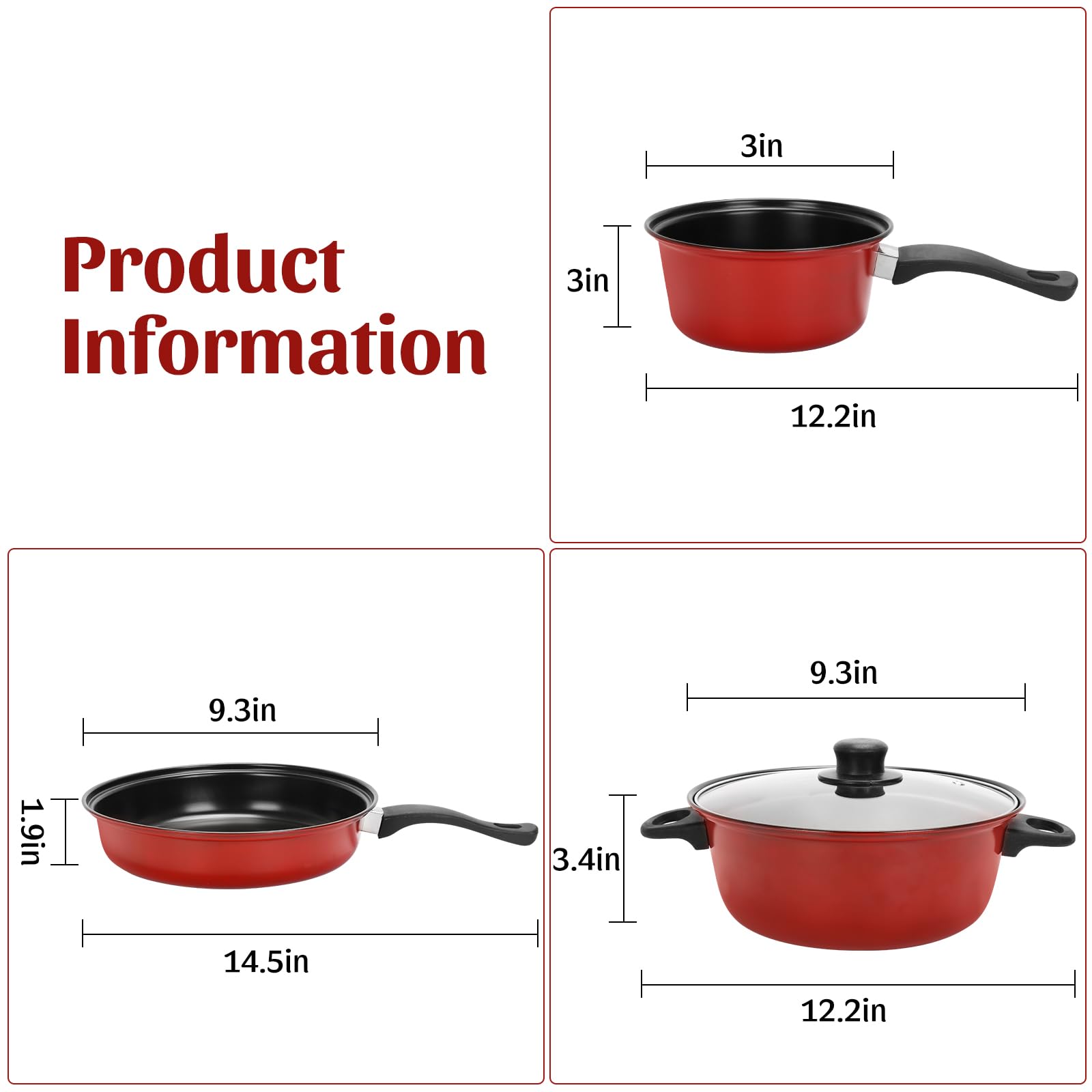 Pleasthome sartenes antiadherentes ligeras para campamento, ideales para cocinar al aire libre.