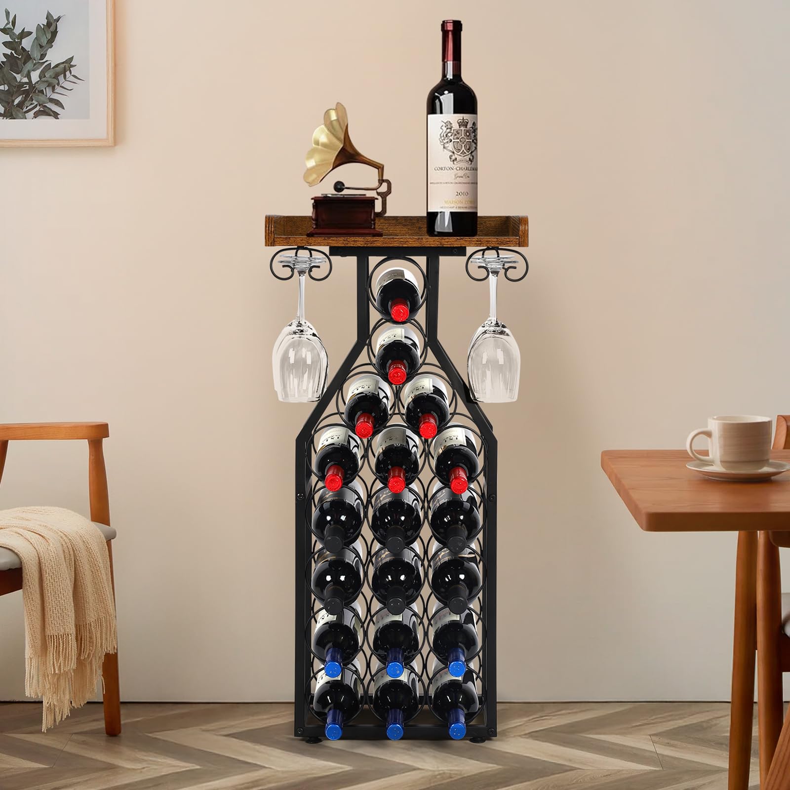 Plinthos estante bar mini ofrece área de servicio práctica para reuniones.