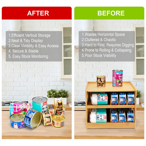 PLITTPETTS capacidad adaptable para distintos tamaños de lata, ahorro de espacio