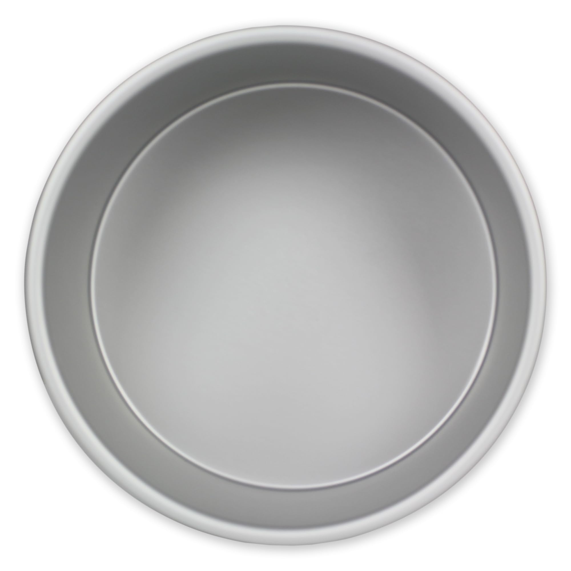 PME molde redondo de aluminio 8x4 con borde liso para pasteles uniformes.