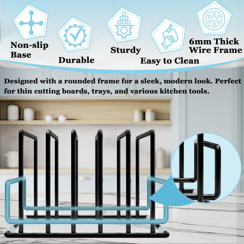 PMYEK Diseño vertical para ahorrar espacio, mantiene bandejas y tablas en posición estable.