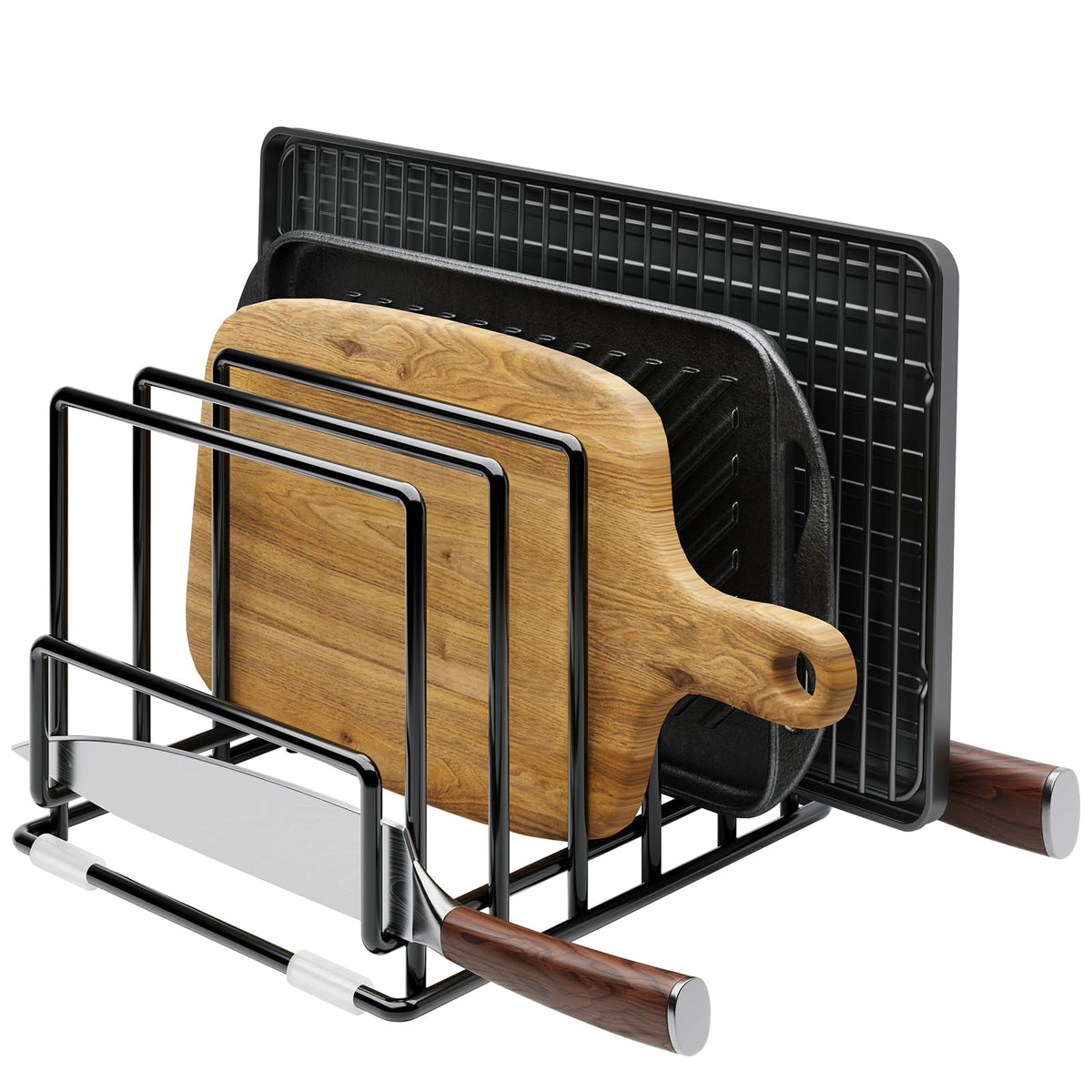 PMYEK Organizador de tablas de cortar, 7 compartimentos, mejora la organización diaria de la cocina.