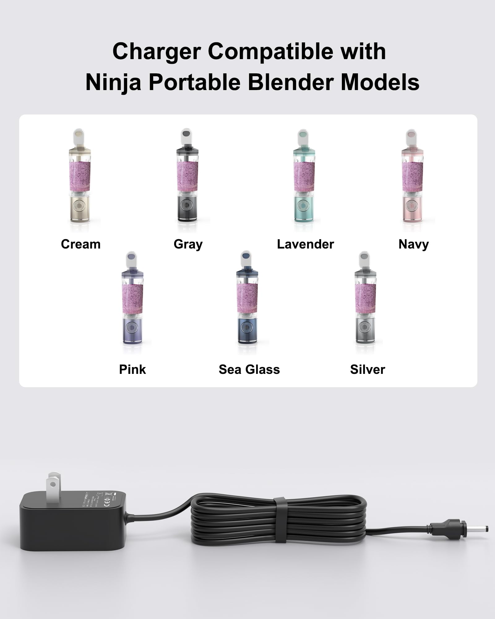 POANES cargador Ninja Blast Max BC251, puerto universal 100-240V para recargas en cualquier lugar.