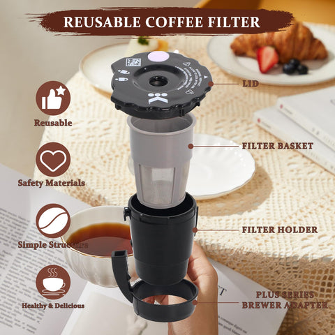 Conjunto de tres filtros Podoy K250 para reutilizar café molido y reducir residuos