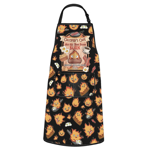 Delantal Calcifer de POFULL, frente, protección contra salpicaduras en la cocina.