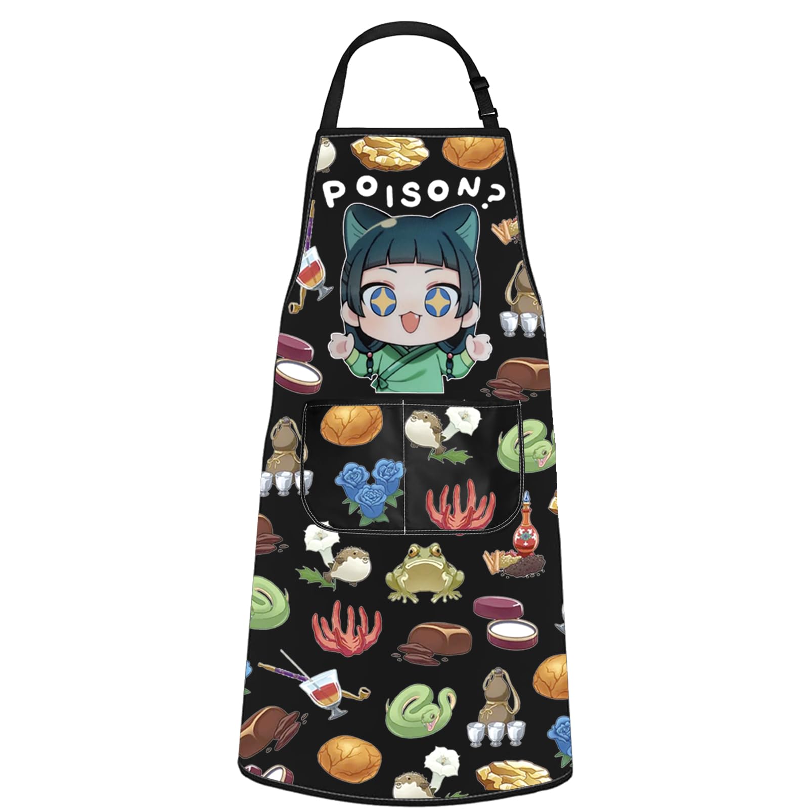 POFULL delantal veneno con bolsillos para protección en la cocina.
