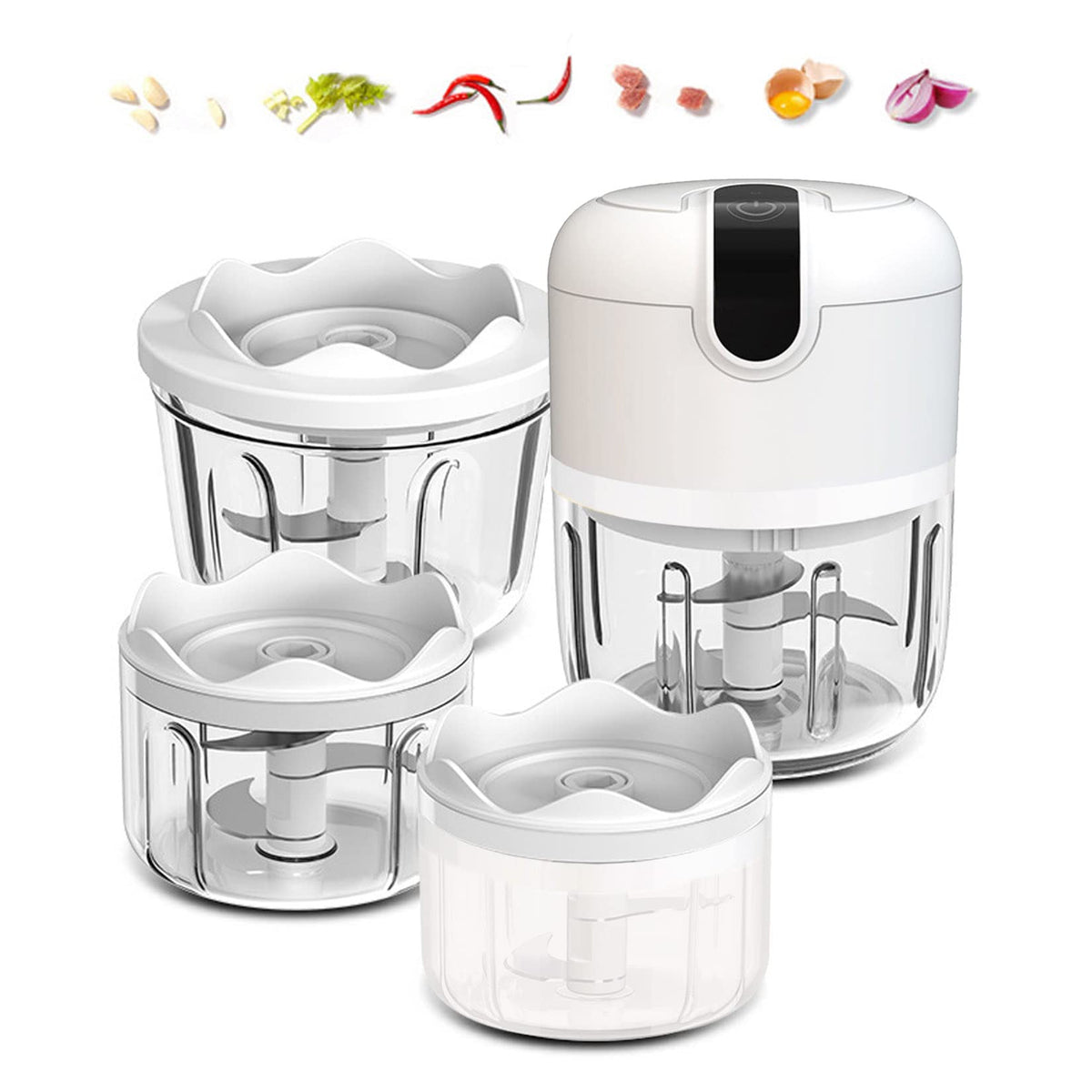 Pogeair cortador mini blanco, corte-ajo rápido para cocinar.