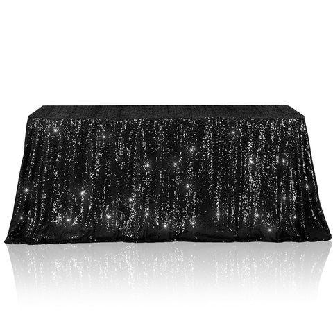 Poise3EHome mantel lentejuelas negro 60x102, brillo deslumbrante para celebraciones