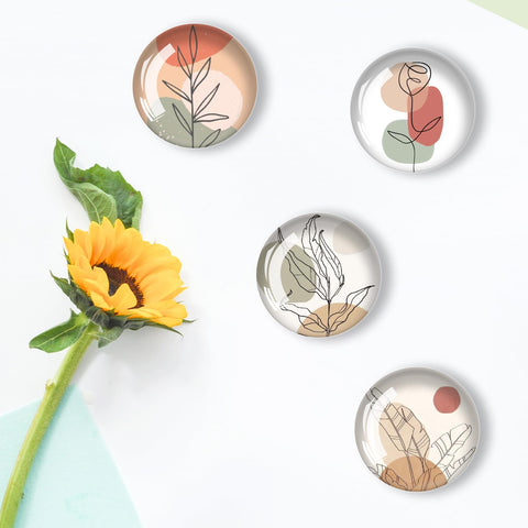 Imán Poitvd Arte Línea Flor para cocina, adorno funcional con toque brillante.