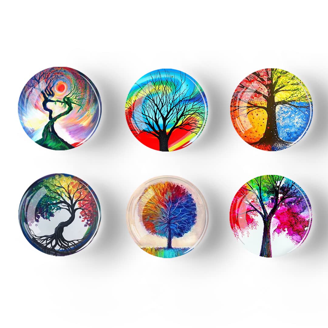 Imán Poitvd Life Tree para nevera, cristal claro, sujeta notas con estilo.