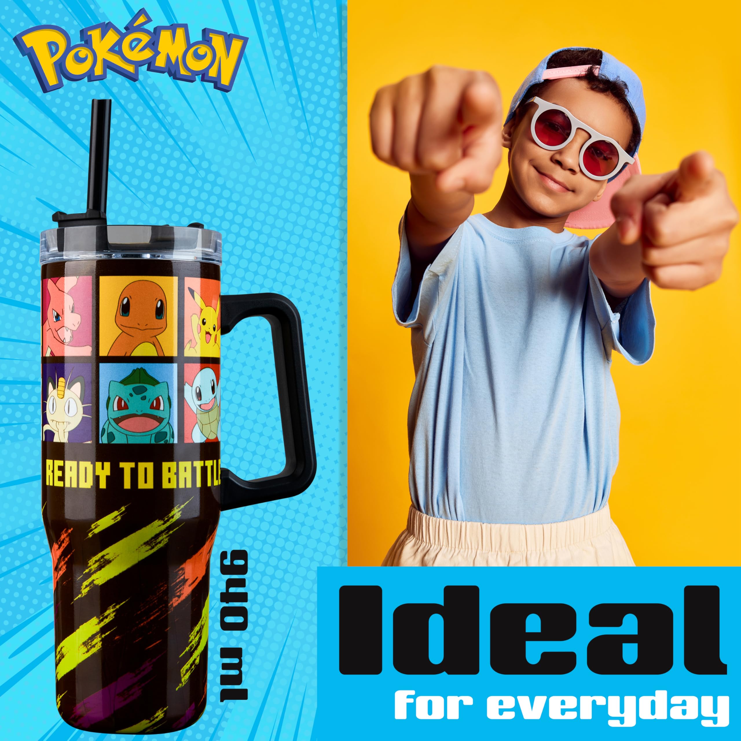 Pokémon vaso aislado de doble pared mantiene bebidas estables.