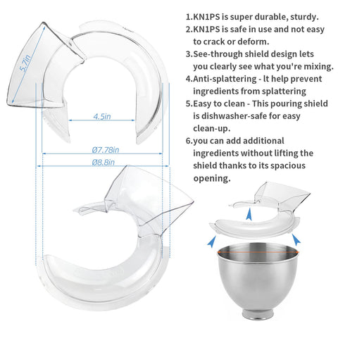 Pokin visor transparente para KitchenAid permite vigilar la mezcla sin abrir.