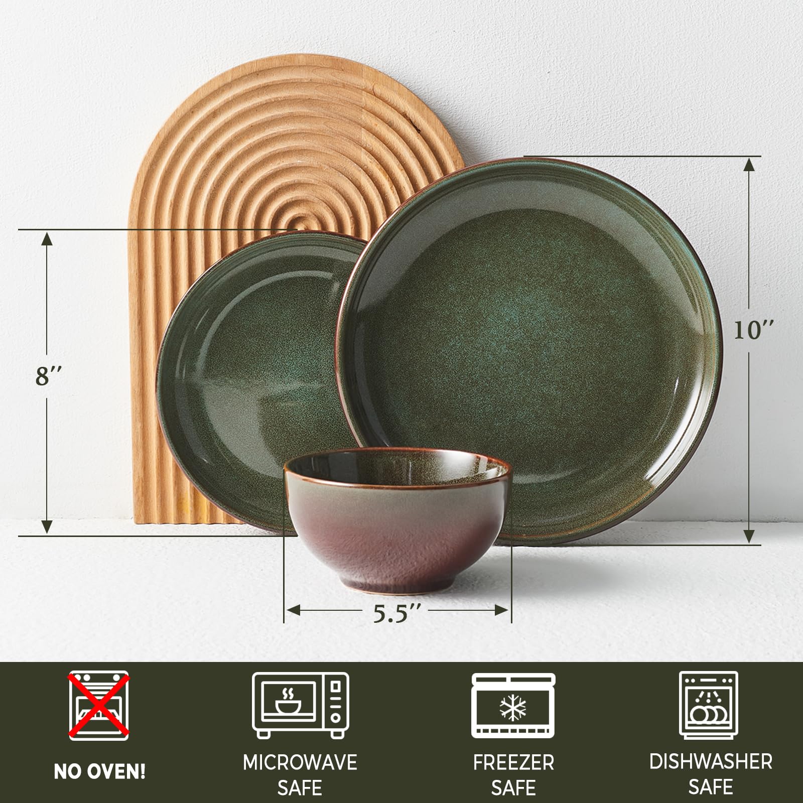 Pokini platos de ensalada 8 pulgadas para menús variados y frescos.