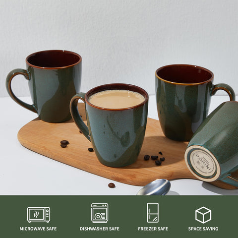 Taza Pokini 14 oz apta para lavavajillas y microondas, conveniencia diaria.