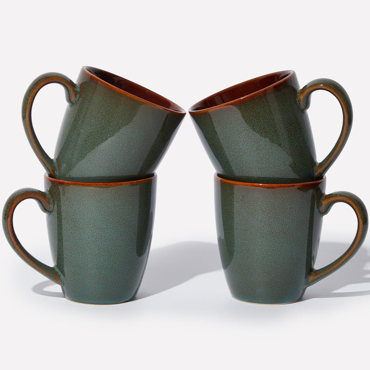 Taza Pokini de cerámica 14 oz con esmalte reactivo, único para café diario.