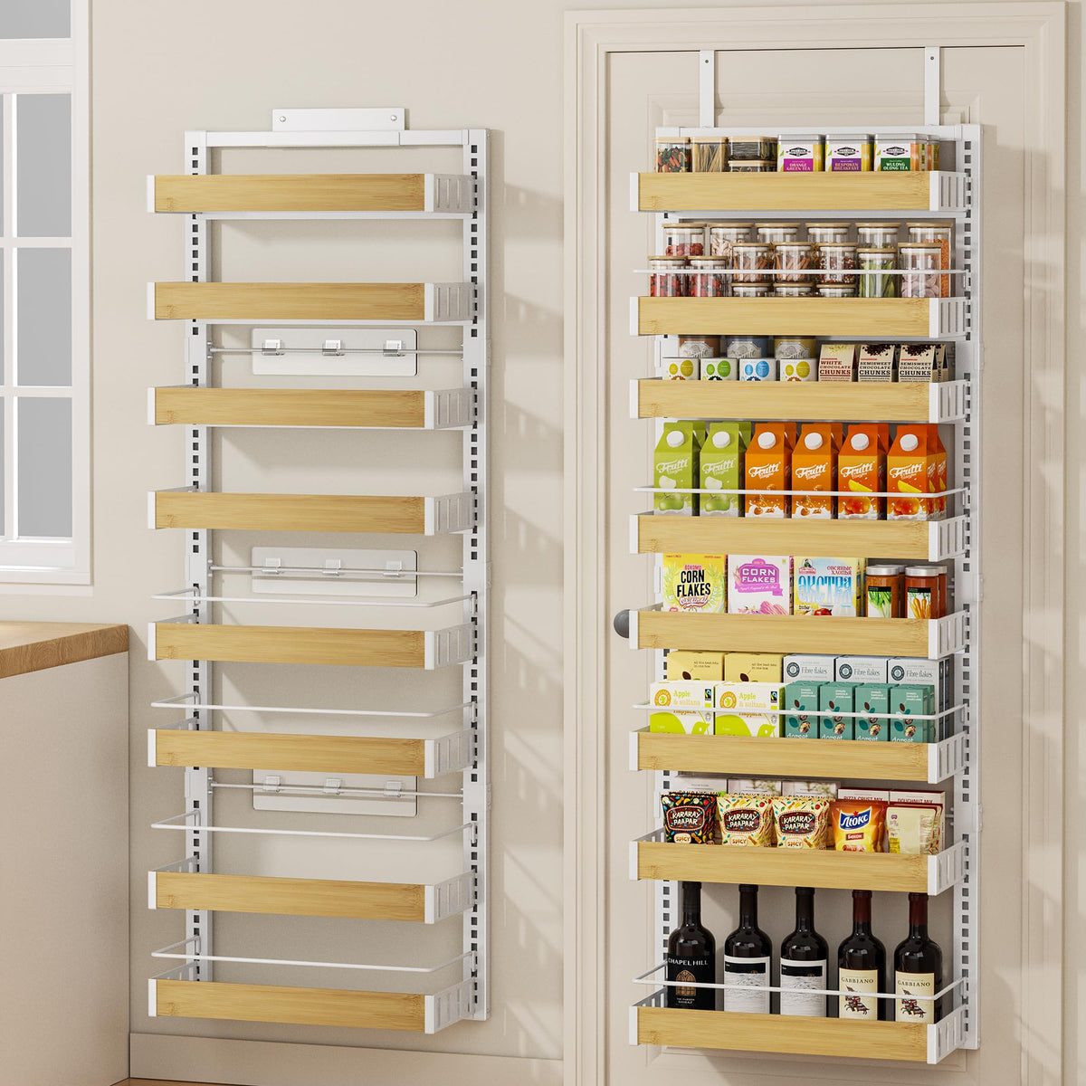 Pokipo 8 niveles para puerta, organización de especias y snack a mano