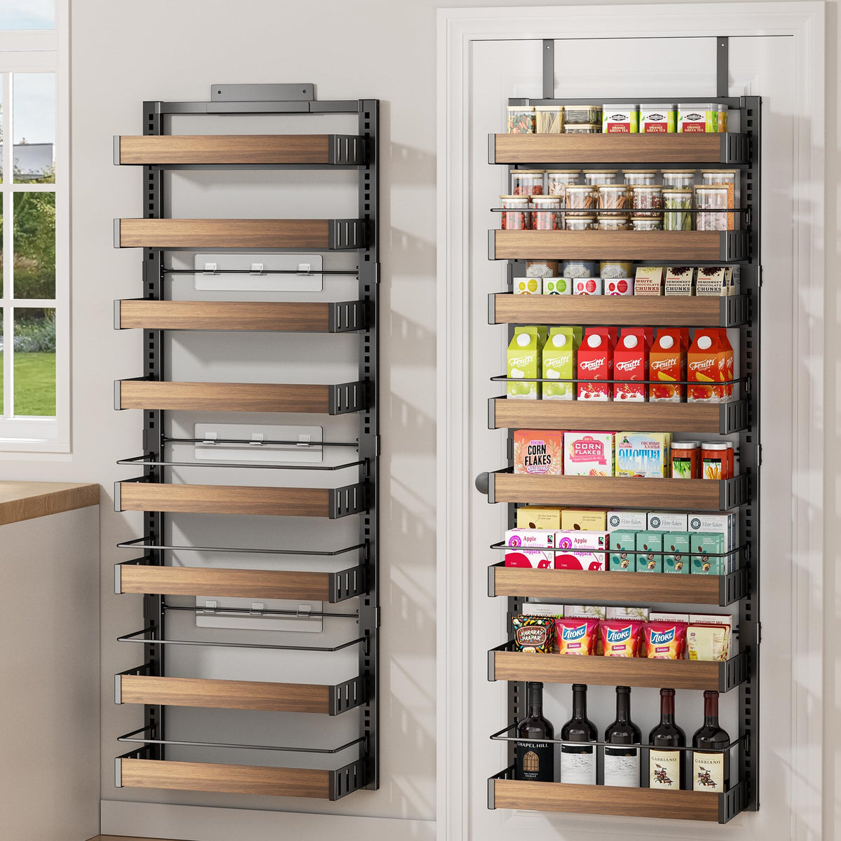 Pokipo organizador de puerta con 8 estantes para especias y snacks.