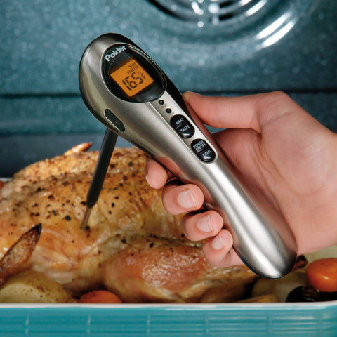 Polder Safe Serve con luz integrada para cocinar en poca iluminación