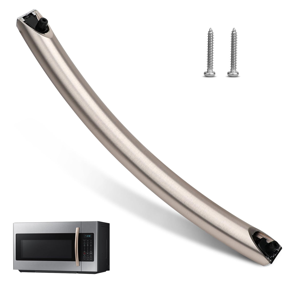 Manija de microondas Polerden ME19R7041FS en oro rosado, mejora agarre y durabilidad