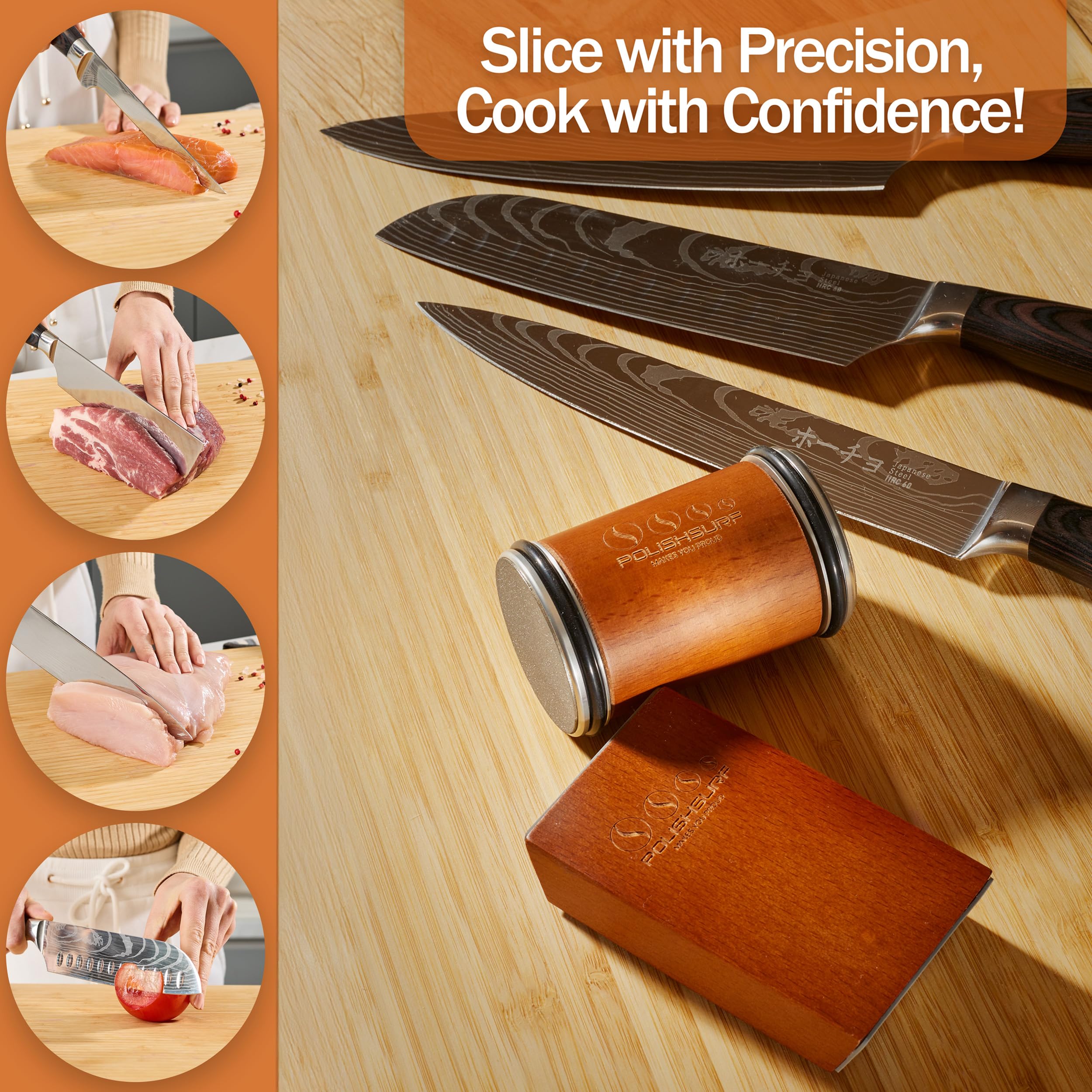 Materiales de alta calidad POLISHSURF para cuchillos de cocina.