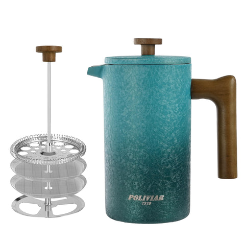 POLIVIAR 7379 Prensador de café de acero inoxidable para un aroma limpio.