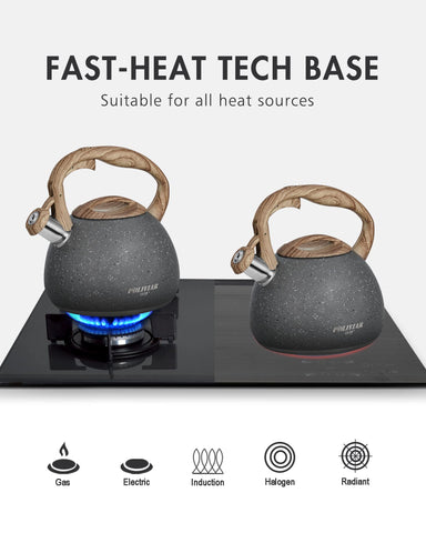 POLIVIAR hervidor compatible con gas, eléctrico e inducción para todas las cocinas.