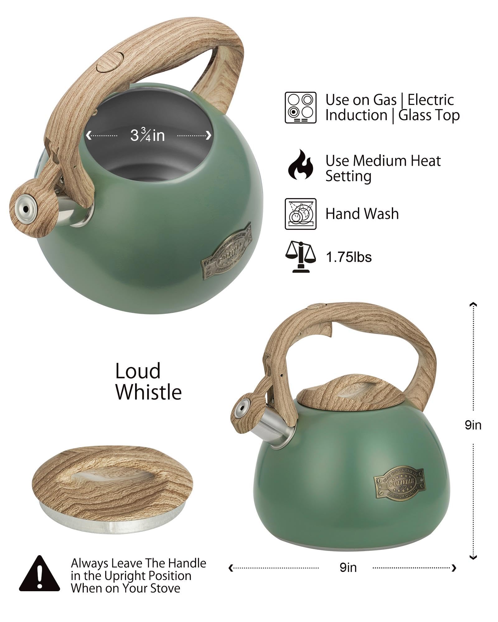 POLIVIAR hervidor te diseño ergonómico para verter con comodidad