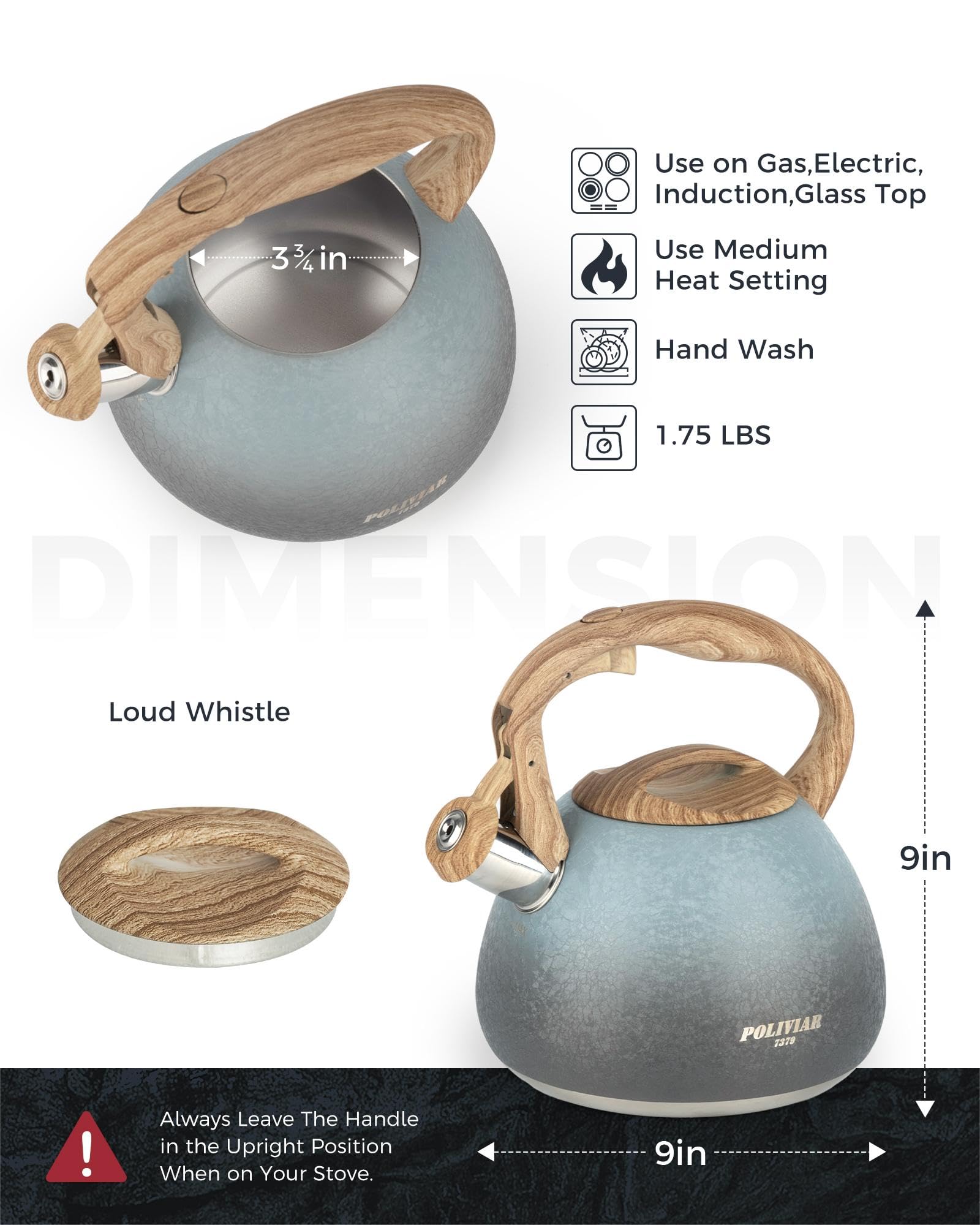 Tetera Poliviar con diseño ergonómico para verter con comodidad