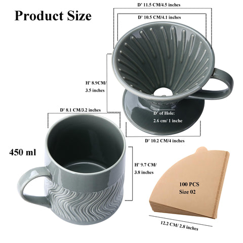 Polydremio colador V60 gris para vertidos uniformes y rápidos.