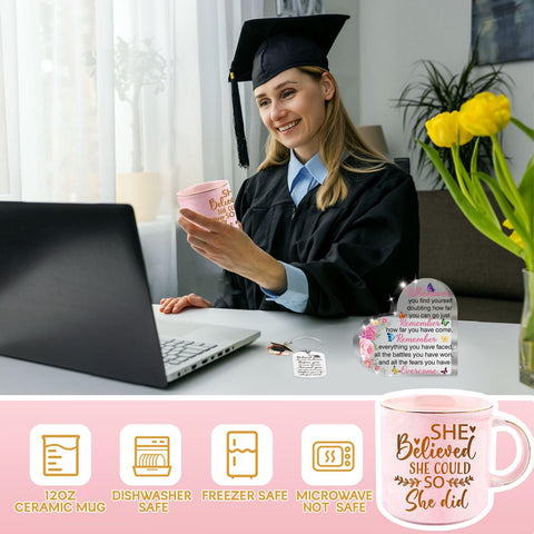Pongime placa acrílica corazón graduación, decoración elegante para el escritorio.