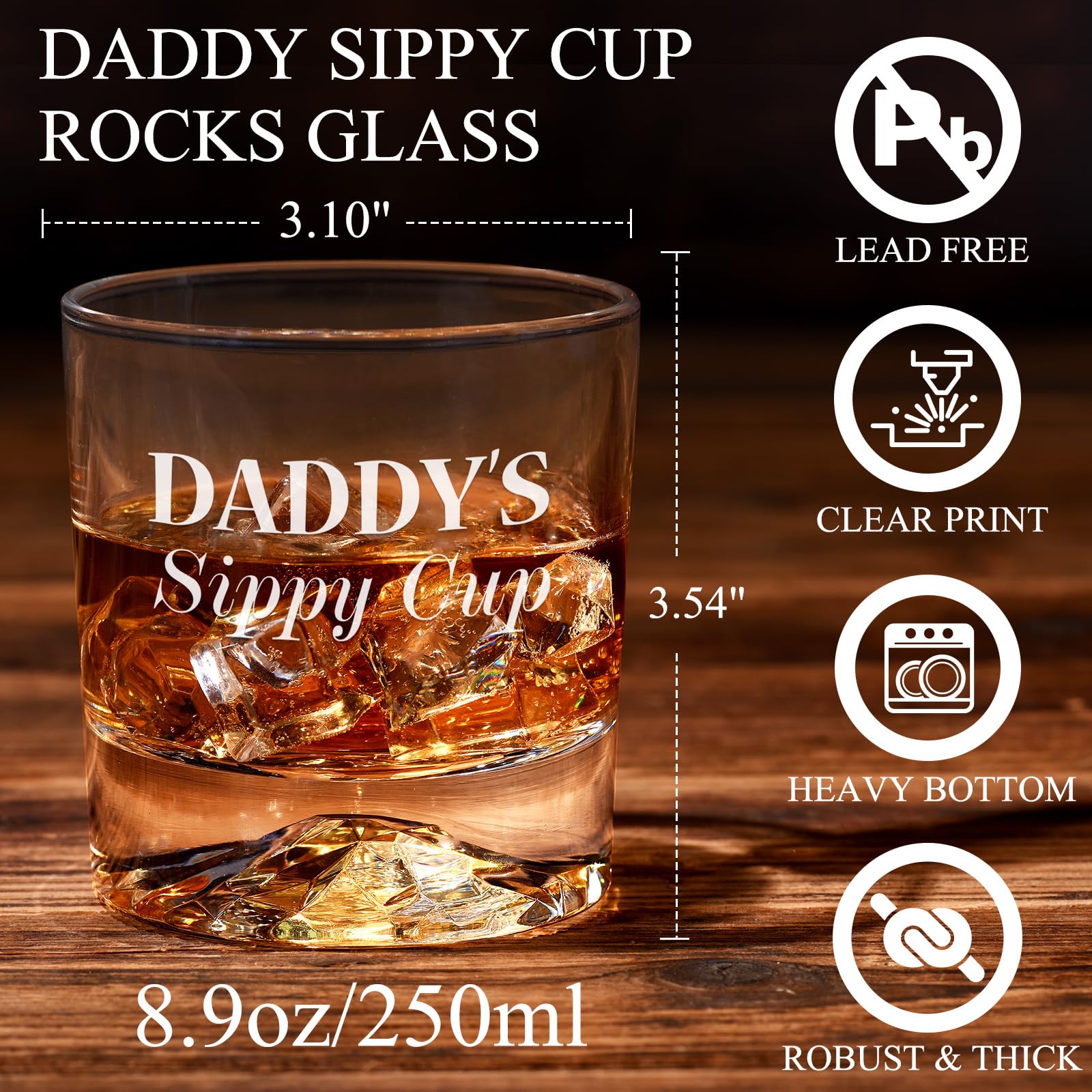 Detalle del vaso PONPUR, cristal claro para brindis con estilo