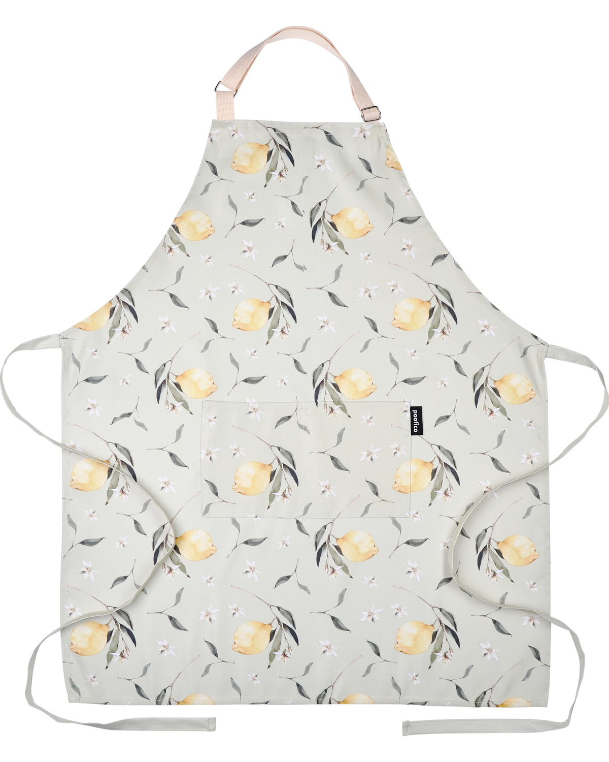 Poofico delantal de cocina, diseño limón floral, cómodo y práctico.