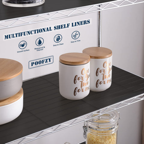 Poofzy liner negro para estantes de malla protección impermeable y limpieza fácil